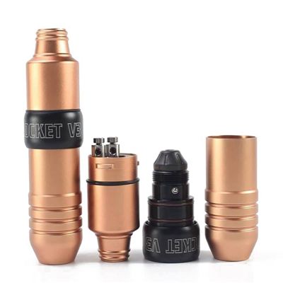 Professional Aluminum Rotary Rocket V3 Tattoo Machine Pen Permanent Makeup Eyebrow Motor Supply Tattoo Gun,Gold