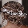 Yean Flower Bride Wedding Hair Pins Silver Leaf Bridal Hair Pieces Pearl Hair Accessories for Women and Girls (Pack of 5) view 3