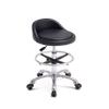 Grace & Grace Rolling Stool with Back Support and Footrest Ring, Adjustable Heavy Duty Stool with Wheels for Shop, Salon, Tattoo and Home (with Footrest, Black) view 1