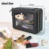 Aveniee Clear Makeup Bag Organizer,Large Travel Toiletry Bag for Women, Waterproof Cosmetic Pouch with Zippers,Car Organizers and Storage Case for Accessories,Black view 2