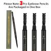 3 Pcs Waterproof Eyebrow Pencil Dark Brown, Premium Eye Brow Pencil Brn with Spoolie Brush, Longwearing for Perfect Brows, Professional, Precision, Defines, Universal Benefit Eyebrow Pencil, O'CHEAL view 2
