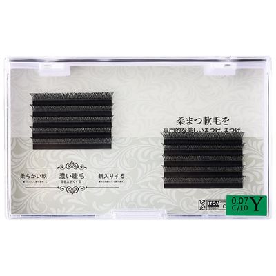 YY Shape Eyelash Handmade Double Tips False Lashes 0.07mm Individual Lash Extensions C/D Curl Natural Fluffy Makeup Lashes 8-12mm (8mm, YY-Shape-C-0.07)