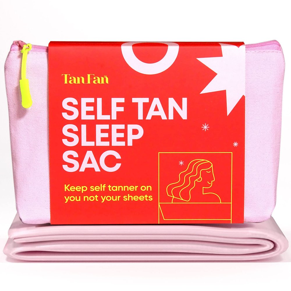 Tan Fan Self Tan Sleep Sac - Stop Fake Tanner Staining Sheets Overnight - Protect Your Glow for Spray Tanning, Sunless Tanner, Mousse or Lotion 100% Silky Lightweight Cooling Sac No Stickiness
