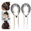 Beaupretty 4pcs Rhinestone Tassel Hair Clips Nest Plate Hair Bun Accessories for Easy Updos and Daily Hairstyles for Women and Girls view 2