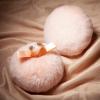 4 Inch Large Fluffy Powder Puff Jumbo Round Peach Shaped Body Powder Puff with Ribbon Bow Handle Portable Makeup Cosmetic Sponge for Face Body view 3