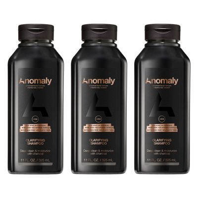 Anomaly Vegan Eucalyptus Clarifying Charcoal Scalp Shampoo for Build Up | Sulfate Free & Paraben Free |for Women & Men| Eco Friendly Sustainable Packaging from Ocean Plastic, 11 fl. oz. (Pack of 3)