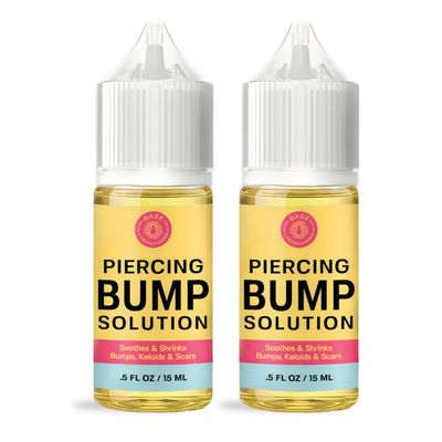 BASE LABORATORIES Piercing Bump & Keloid Bump Removal Solution | Soothing Piercing Aftercare | Bump Keloid Scar Removal | Ear & Nose Piercing Cleaner for Keloid Bumps | Piercing Aftercare Oil | 2PK