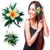 Artificial Plumeria Flower Hair Clip for Woman - Big Beach Luau Accessories for Hair-Hawaii Bridal Hairpiece -Flower clips for girls -Teens Boho tropical flower hair clips by Aviella Aloha (Purple) view 1
