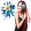 Artificial Plumeria Flower Hair Clip for Woman - Big Beach Luau Accessories for Hair-Hawaii Bridal Hairpiece -Flower clips for girls -Teens Boho tropical flower hair clips by Aviella Aloha (Purple) view 3