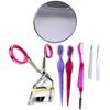 7pc Face Kit Eye Lashes Curler 12x Mirror Tweezer Razor Brow Brush Comb Grooming view 1
