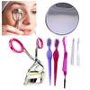 7pc Face Kit Eye Lashes Curler 12x Mirror Tweezer Razor Brow Brush Comb Grooming view 3
