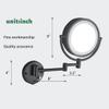 Cavoli Hardwire LED Lighted Wall Mount Gold Makeup Mirror with 10x Magnification for Bathroom and Bedroom,13" Extendable Arm (Black) view 2