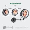 Cavoli Hardwire LED Lighted Wall Mount Gold Makeup Mirror with 10x Magnification for Bathroom and Bedroom,13" Extendable Arm (Black) view 4