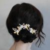 Casdre Flower Bridal Hair Pins Pearl Bride Wedding Hair Accessories Rhinestone Hair Piece for Women and Girls(Pack of 3) (B Gold) view 4