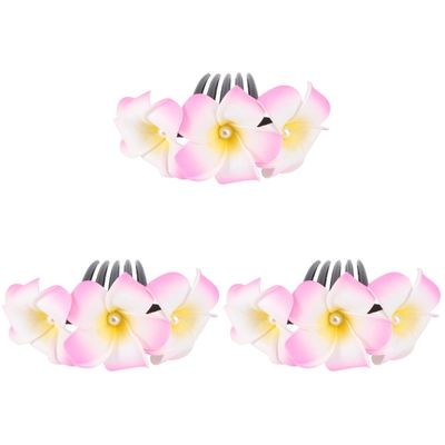 ABOOFAN 3pcs Delicate Frangipani Hair Comb Headdress Bridal Flower Hair Clip for Weddings Elegant for Women and Ladies