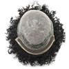 Afro Curl Mens Toupee Hairpiece French Lace Front 8X10" Injected PU Skin with Breathable Holes African American Kinky Curly Human Hair Replacement Systems Wigs for Men Undetectable Afro Man Wave Toupee (8MM Afro Wave, 1# Jet Black) view 3