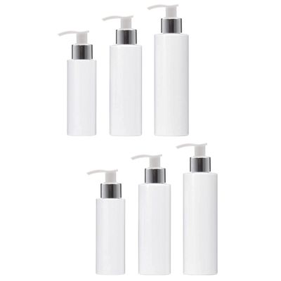 Cabilock 6pcs Plastic Lotion Pump Bottles Refillable Containers for Shampoo Lotion White Portable Dispenser for Travel and Home Use