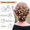 108 Pcs 7 Styles Wedding Crystal Twisters Spiral Set Bridal Rhinestone Hair Pins Silver Coil Pearl White Flower Hair Gems Hair Clips for Prom with Clear Box for Women Party Gift view 2