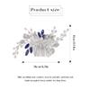 Jeairts Flower Wedding Hair Comb Bridal Blue Rhinestone Hair Pieces Floral Crystal Hair Accessories for Women view 4
