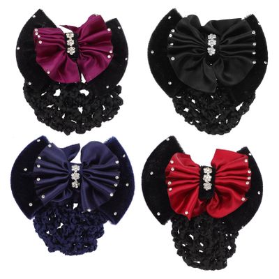 Beaupretty 4pcs Bowknot Hair Bun Covers Durable Hair Nets for Women Lightweight Easy to Use for Updos