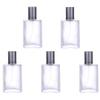 30ML Glass Perfume Bottles Empty Frosted Spray Perfume Bottles with Silver Screw Lid Refillable Portable Empty Square Perfume Atomizer Vials Refillable Cosmetic Containers for Perfume Essential Oils Liquids,5Pack view 1