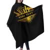 Custom Waterproof Barber Cape Hairdresser Cape, Add Your Photo Text Personalized Golden Barbershop Tools Flower Salon Cape for Men, Customized Hair Cutting Cape for Home Salon Barbershop view 2