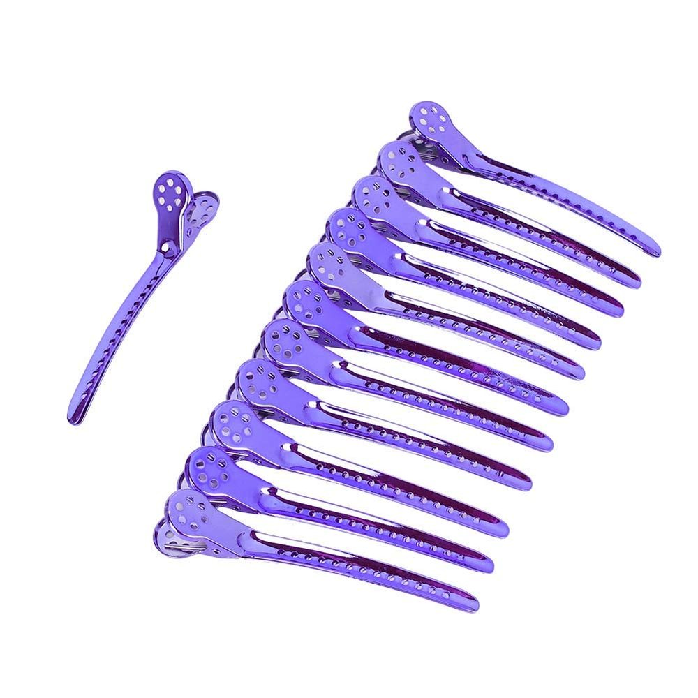 12-Piece Duckbill Clip Set, Steel Clips for Salon & Use, No-Trace Hairdressing Pins for Thick & Thin Hair, Professional Styling Tools for Hairdressers