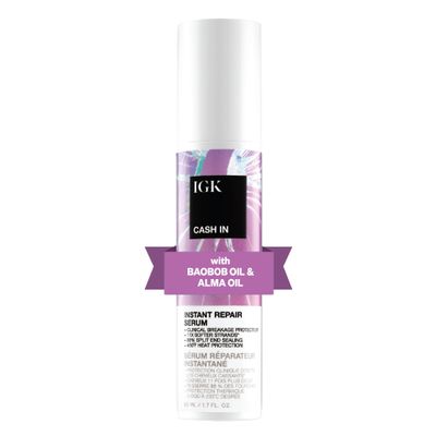 IGK CASH IN Instant Repair Serum | Breakage Protection + Seal Split Ends + Heat Protection | Vegan + Cruelty Free| 1.7 Oz