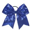 Xansema Women Girls Kids Teens Sequins Hair Bows Elastic Hair Tie Ribbon Large Cheer Bow Ponytail Holder Hair Band (Deep Blue) view 1