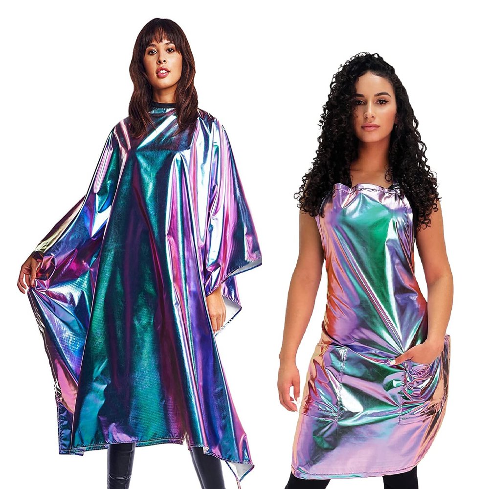 Betty Dain The Aurora Collection Stylist Apron and All Purpose Salon Cape - Water and Chemical Proof, Durable Fabric, Machine Washable with Adjustable Neck Snap Closure