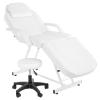 OmySalon Massage Salon Tattoo Chair Esthetician Bed with Hydraulic Stool,Multi-Purpose 3-Section Facial Bed Table, Adjustable Beauty Barber Spa Beauty Equipment, White view 1