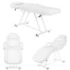 OmySalon Massage Salon Tattoo Chair Esthetician Bed with Hydraulic Stool,Multi-Purpose 3-Section Facial Bed Table, Adjustable Beauty Barber Spa Beauty Equipment, White view 2