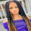 2Chique Boutique Womens Handmade Box Braid Closure Wig Ombre Color 1b/27/30/39J, 34 view 2