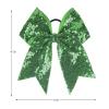 Xansema Women Girls Kids Teens Sequins Hair Bows Elastic Hair Tie Ribbon Large Cheer Bow Ponytail Holder Hair Band (Rose) view 4