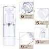 12 Pcs 15 ml Airless Pump Bottles 0.5 oz Travel Pump Bottle Dispenser Refillable Cosmetic Cream Jar Vacuum Makeup Pump Containers Plastic Pump Press Bottles for Lotion Perfume view 3