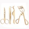 MIPPER 4 PCS/Set Eyelash Tool Kit False Eyelash Applicator Eyelash Curlers Tweezers Eyebrow Scissors Makeup Tool (Gold) view 1