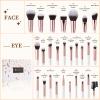 DUcare Makeup Brush Set Professional 27Pcs Makeup Brushes Premium Synthetic Kabuki Foundation Blending Face Powder Blush Concealers Eye Shadows Make Up Brushes Kit White view 4