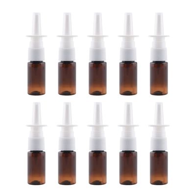 10pcs Bottles Plastic Brown Refillable Fine Mist Sprayers Atomizers Cosmetic Makeup Perfume Storage Container 10ml