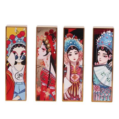 4pcs Empty Lipstick Tubes, Retro Peking Opera Style Lip Balm Stick Empty Refillable Container DIY Lip Balm Lipstick Bottle(Style01)