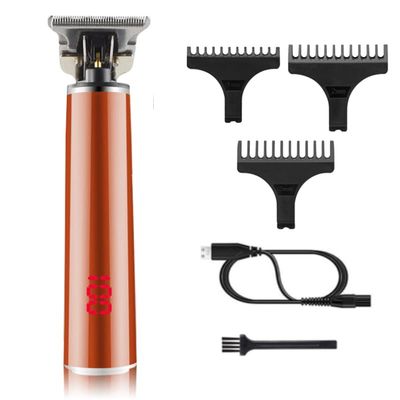 Professional Hair Clippers for Men, Professional hair clipper hair clipper rechargeable electric T-shaped contour finishing cutter beard trimmer razor cordless cordless (Color : Gold)
