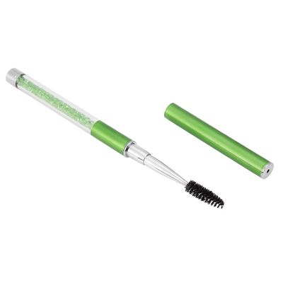 Eyelash Brush with and Crystal Tube, Eyebrow Brush Mascara Applicator Wands for Eyelash Extensions and Eyebrows Contouring Cosmetic Makeup Brushes(green)