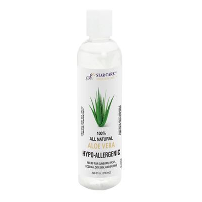 STAR CARE All Natural Aloe Vera Gel 8oz (Hypo-Allergenic)