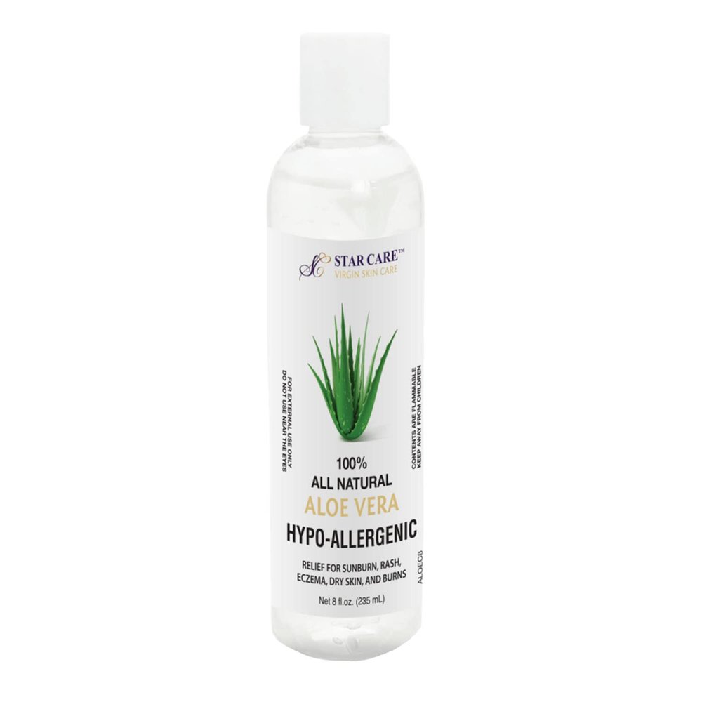STAR CARE All Natural Aloe Vera Gel 8oz (Hypo-Allergenic)