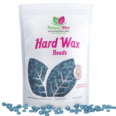 Natural Wax Hard Wax Beans - Professional Use 100% Organic - Hair Removal Wax Beads - Brazilian Waxing for All Body Parts - Large Refill Beads for Wax Warmer (32 oz)