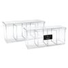 Isaac Jacobs 2-Pack 4-Compartment Clear Acrylic Organizers with Lid (9 L x 3 W x 4 H), Makeup Brush Holder, Sectional Tray, Storage Solution for Makeup, Crafts, Office Supplies & More (2, Clear) view 1