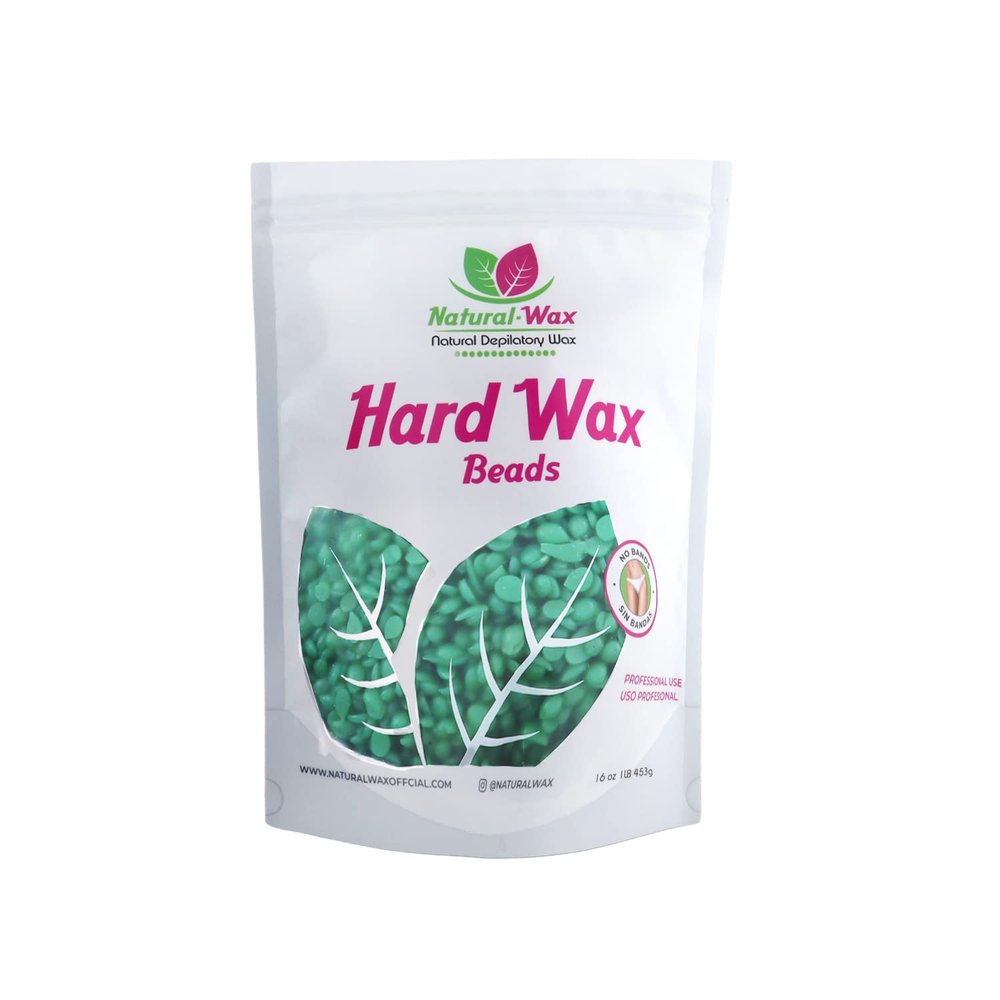 Natural Wax Hard Wax Beans - Professional Use 100% Organic - Hair Removal Wax Beads - Brazilian Waxing for All Body Parts - Large Refill Beads for Wax Warmer (32 oz - 2Lb)