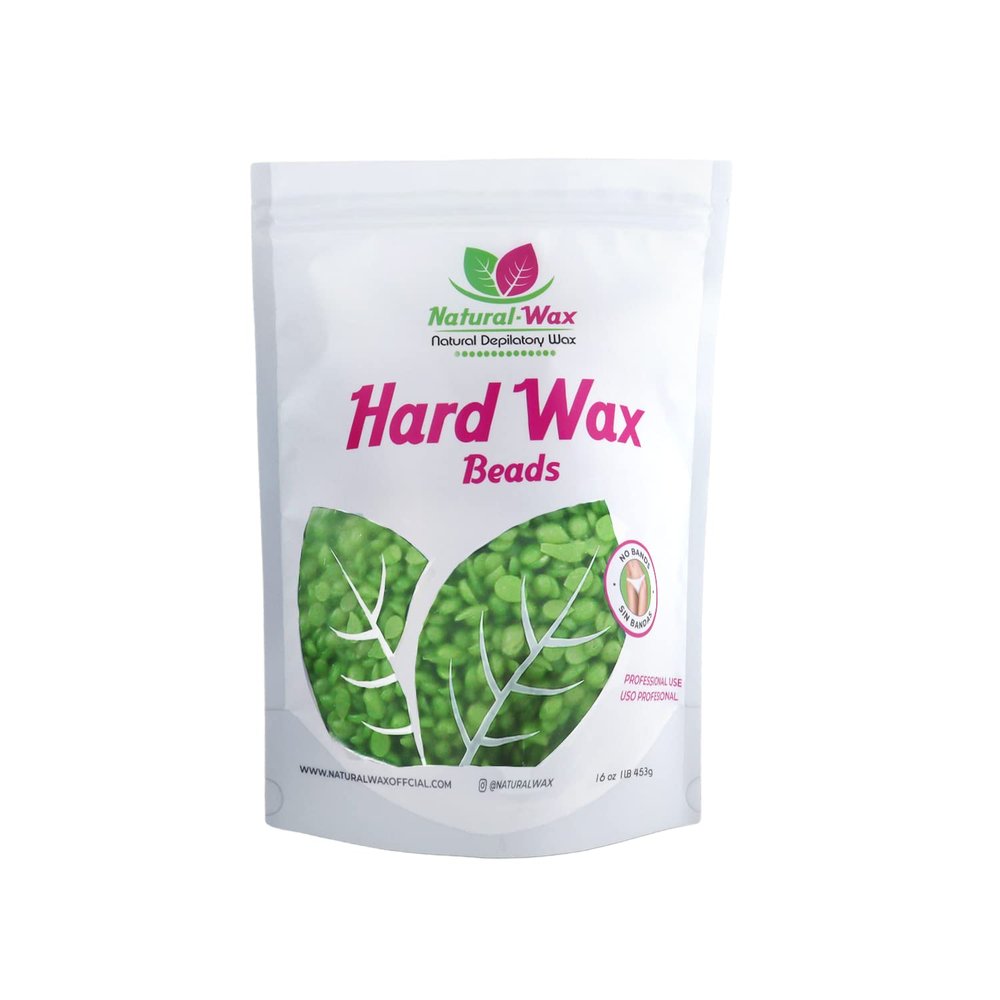 Natural Wax Hard Wax Beans - Professional Use 100% Organic - Hair Removal Wax Beads - Brazilian Waxing for All Body Parts - Large Refill Beads for Wax Warmer (16 oz)