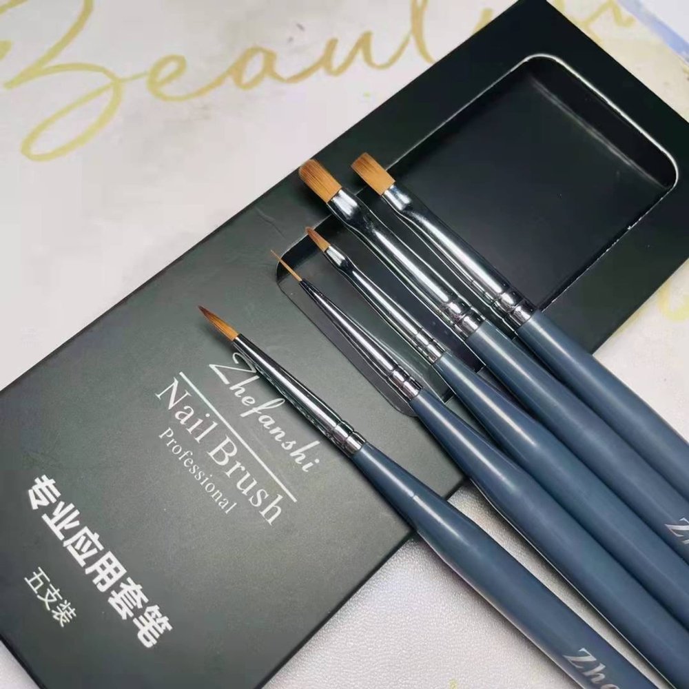 5 pcs/set Nail Art Liner Ombre 3D Gel Brushes