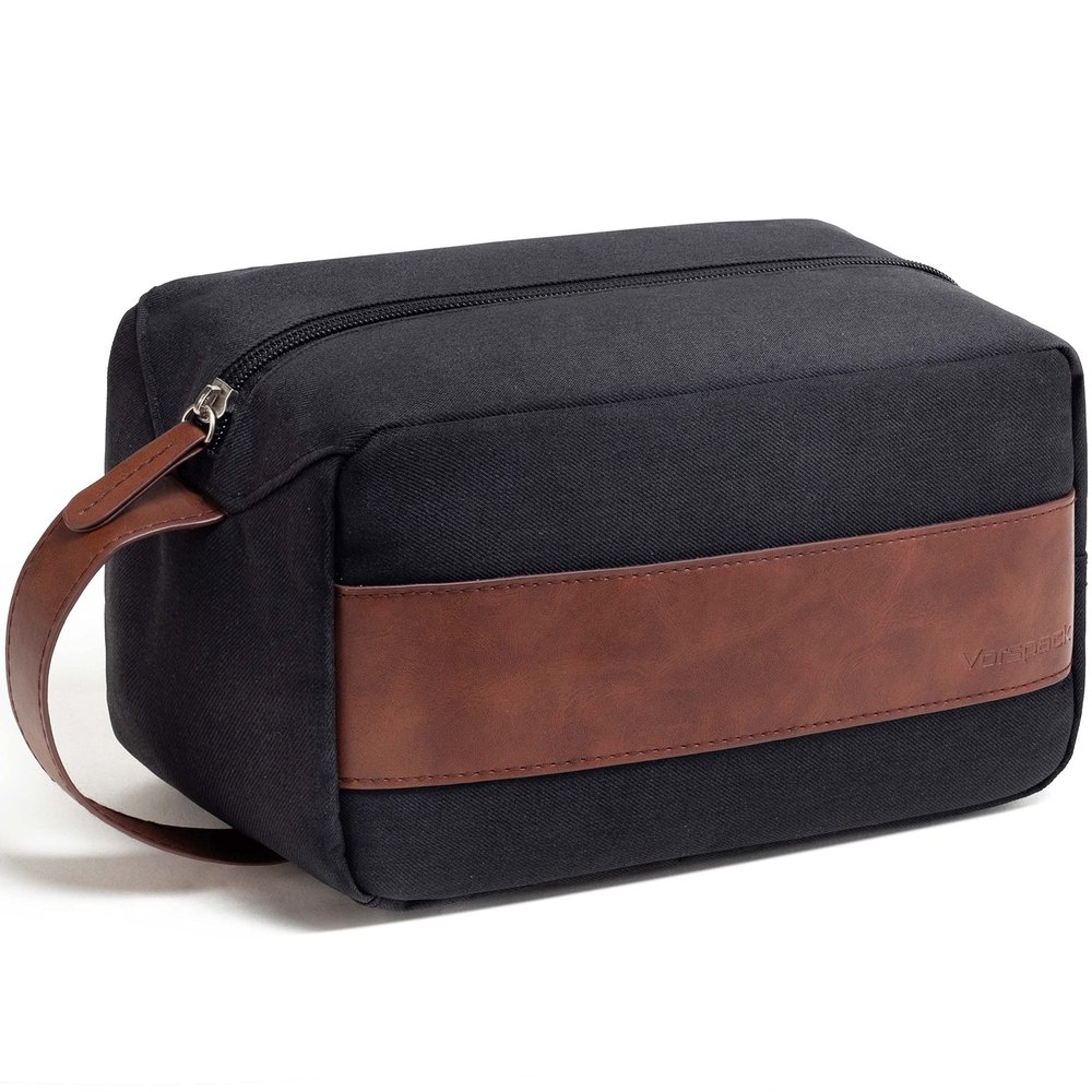 Vorspack Toiletry Bag for Men - Water Resistant Travel Bag for Toiletries, Accessories, Travel Essentials, Gifts - Black