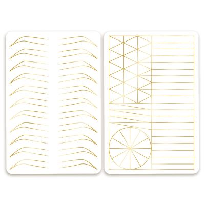 3 pcs Thicken Two sides Microblading Practice Silicon Skin Perfect for Permanent Makeup and Microblading Nano brows ombre brow practice (White Skin +Golden Printing)
